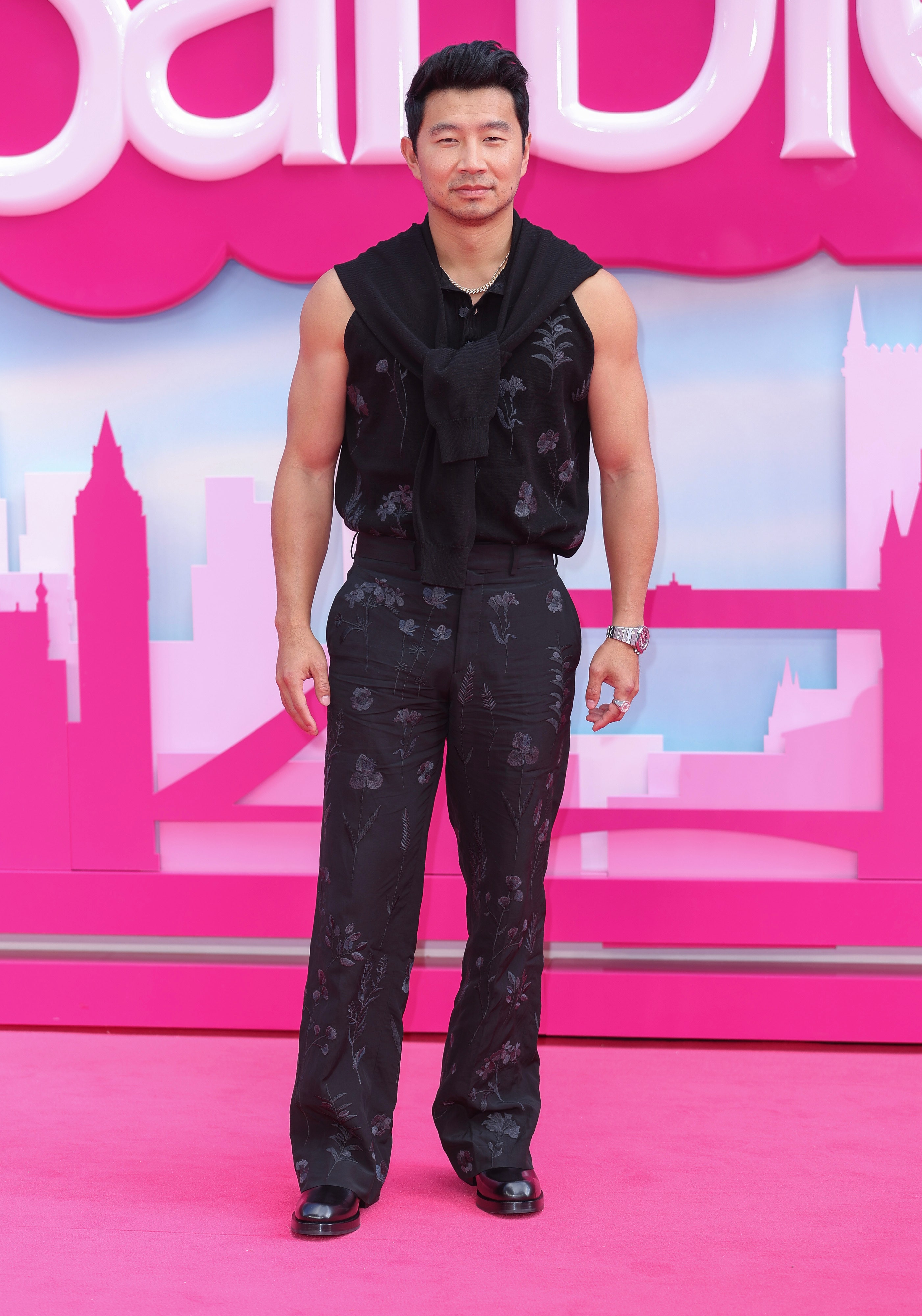 GQ Magazine on X: Simu Liu brings out the big guns at the #Barbie premiere  in London   / X