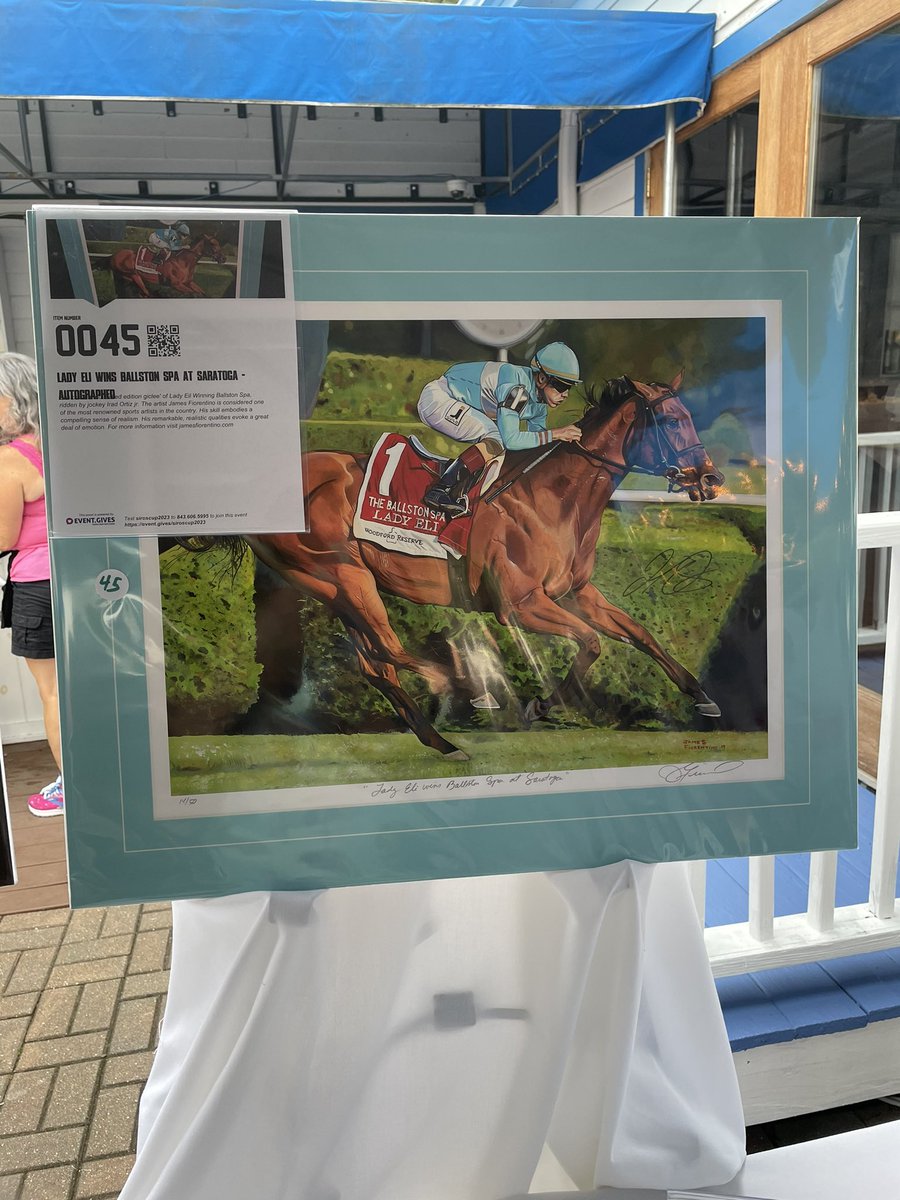 TurfHistoryTime's tweet photo. Great equine artwork up for bid tonight at the Siro’s Cup! #LadyEli #Elate & infamous The Savage photo! https://t.co/H3KBSLgwPd