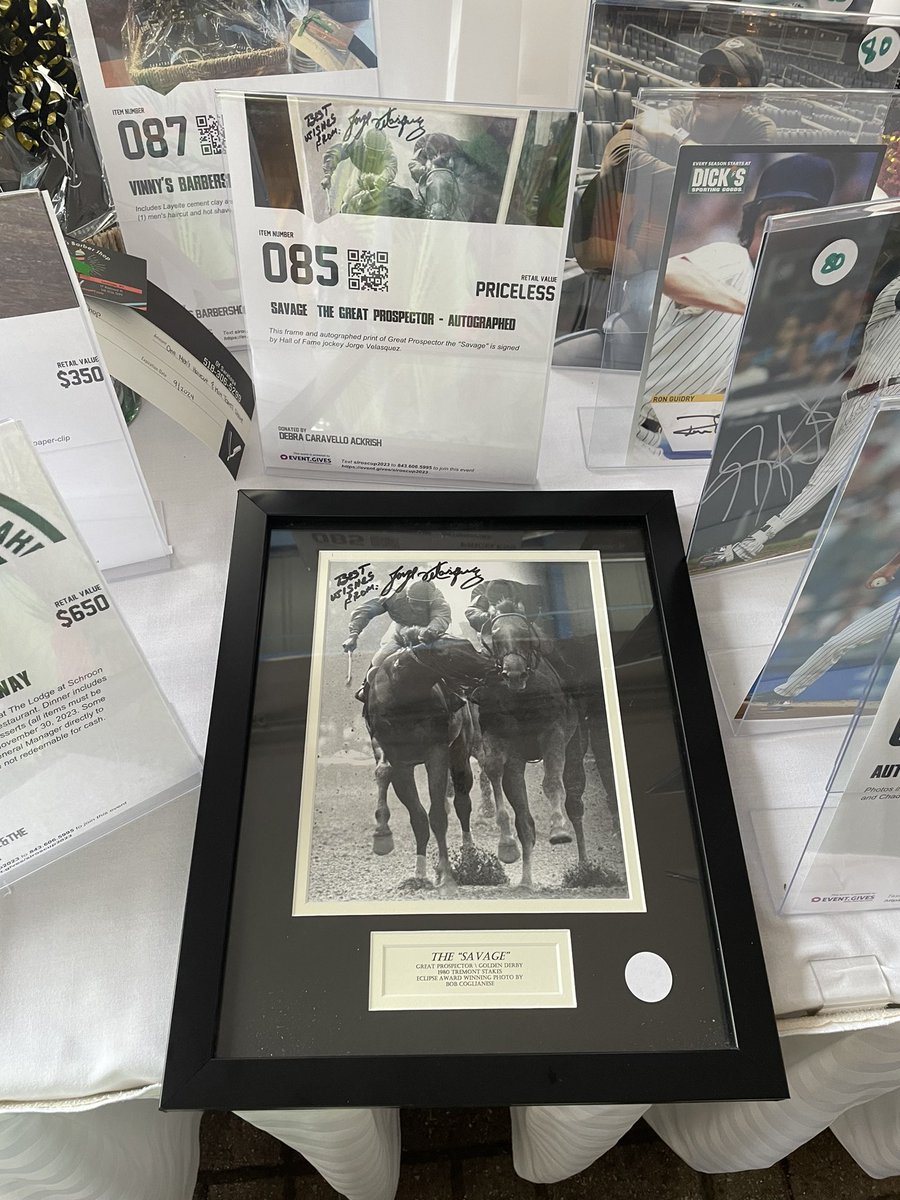 TurfHistoryTime's tweet photo. Great equine artwork up for bid tonight at the Siro’s Cup! #LadyEli #Elate & infamous The Savage photo! https://t.co/H3KBSLgwPd