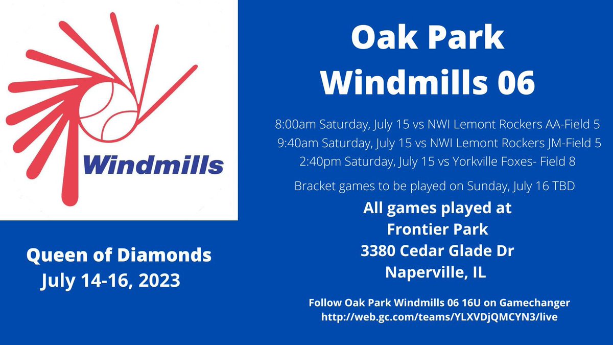 We will be at the Queen of Diamonds tournament this weekend! <a href="/CoachLaura_WMs/">Laura</a> <a href="/mentler2024/">Madelyn Entler</a> <a href="/MChambers_2025/">Molly Chambers</a> <a href="/mcallahan2024/">Macy Callahan</a> <a href="/mdunbarsoftball/">Megan Dunbar</a> <a href="/RBuchta2024/">Rachel Buchta</a> <a href="/tylerdbrock2024/">TYLER BROCK</a> <a href="/CLeavy2024/">Caroline Leavy</a> <a href="/abby_bailitz27/">Abby Bailitz</a> <a href="/ahuaman2024/">Ariana Huaman</a> <a href="/ghronek2025/">Gloria Hronek</a> <a href="/Sophie_2024/">Sophie Stone</a> <a href="/Osaldana2024/">Olivia Saldana</a>