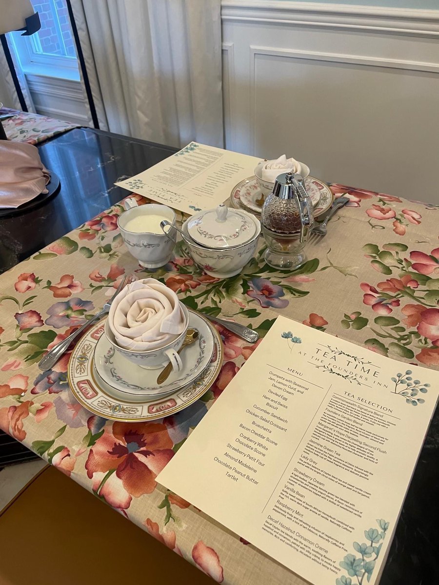 TheFoundersInn's tweet photo. We are getting excited for July’s Tea Time!  The last Tuesday of every month from 2-4 pm. An assortment of Sweet and Savory Small bites and Tea Sandwiches will be served.
Serving locally Sourced Honey and Small Business Tea 
$28.95 ++ per person
Reservations Required
757.366.5777 https://t.co/hVMgDk5t4e