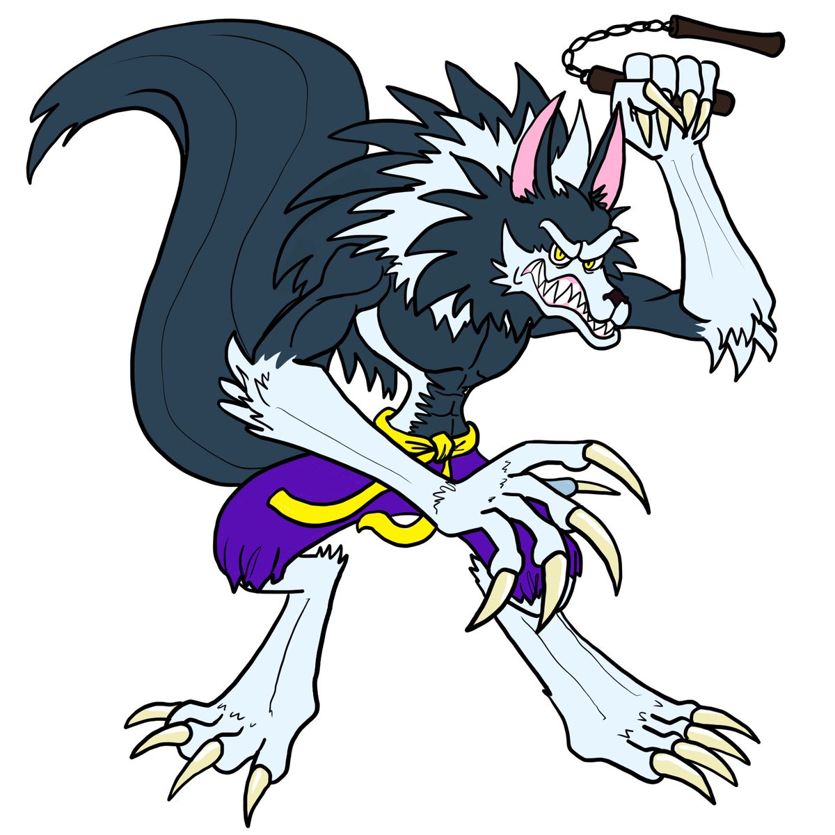 KetrinaYim's tweet photo. Julycanthropy #10: Jon Talbain (I saw a sprite of him holding nunchucks and I couldn't get it out of my head XD)
#julycanthropy #werewolf #lycanthrope #jontalbain #garon #darkstalkers #doodle https://t.co/bLykbrAfjE