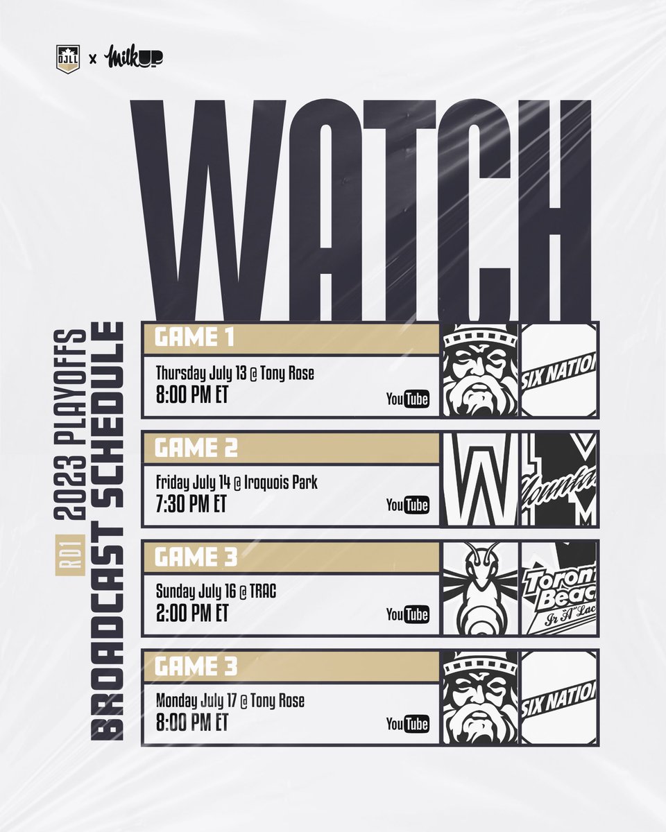 TheOJLL's tweet photo. Take a look at the upcoming broadcast schedule for the #OJLLPlayoffs👇 https://t.co/ORI4fJkxDm