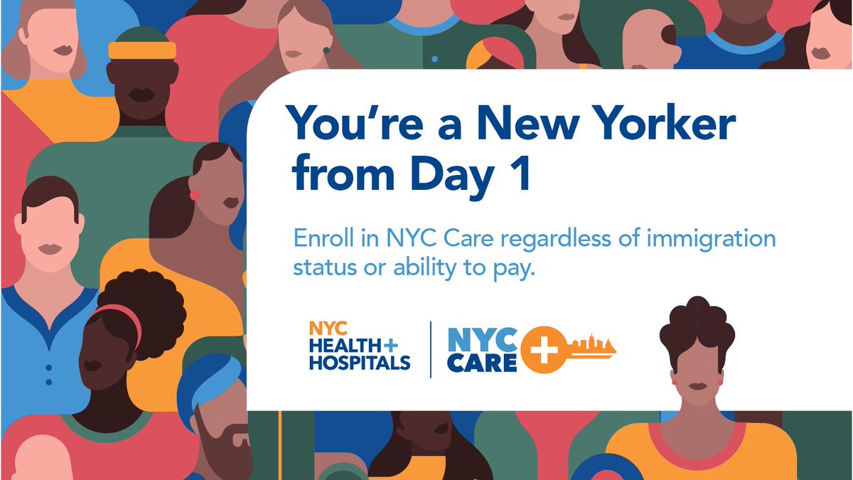 .@NYCHealthSystem cares about your health – not your immigration status! Visit ow.ly/P8lU1023SyE today to learn more about #NYCCare, a health care access program that guarantees care for all New Yorkers.