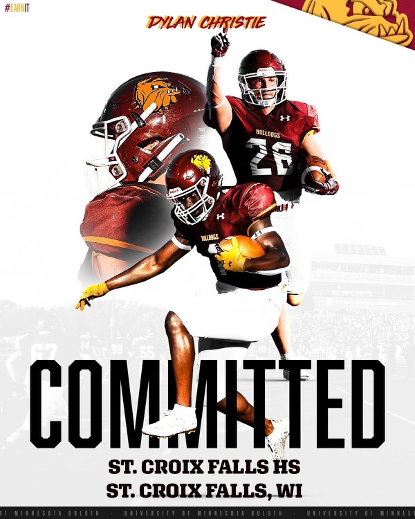Dylan Christie (@the_mighty_gate) on Twitter photo After talking with the fantastic coaches and staff at the UMD big dog camp this year, I'm so excited to announce my commitment to <a href="/UMD_Football/">UMD Football</a>, thank you to my family who has pushed me all my life and all the amazing coaches who've made me a better person and player.#GOBullDog After talking with the fantastic coaches and staff at the UMD big dog camp this year, I'm so excited to announce my commitment to <a href="/UMD_Football/">UMD Football</a>, thank you to my family who has pushed me all my life and all the amazing coaches who've made me a better person and player.#GOBullDog