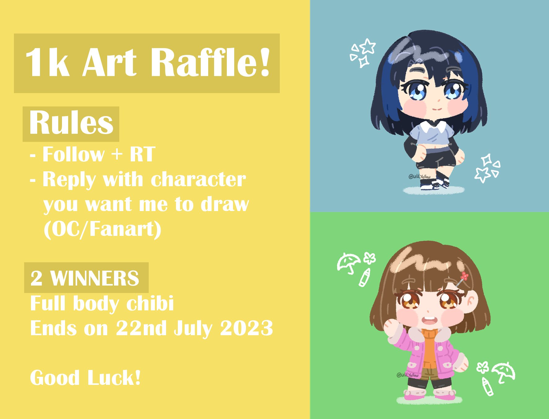 Ulil 💛🍍 on Twitter " ART RAFFLE Thank you for 1k followers!! Rules