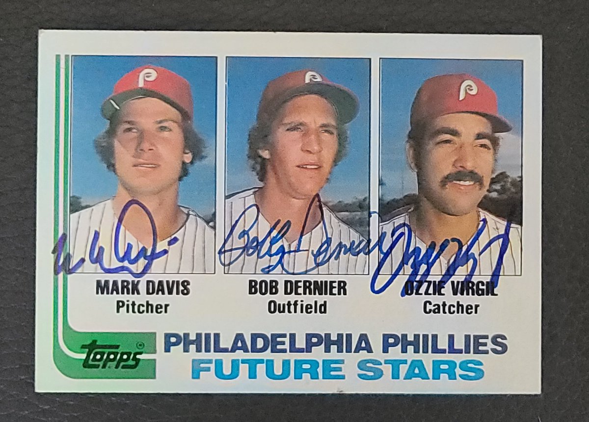 DennisCGarcia's tweet photo. It's always great to "complete the card" with a recent private signing of former Cy Young winner Mark Davis #1982Topps @SABRbbcards #Phillies https://t.co/iIm2sV9Bc5
