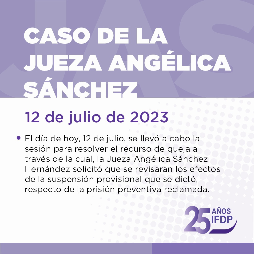 Con relación al #caso de la Jueza #AngélicaSánchez, la resolución de un Tribunal Colegiado implica que continúe su proceso en libertad. Daremos seguimiento.