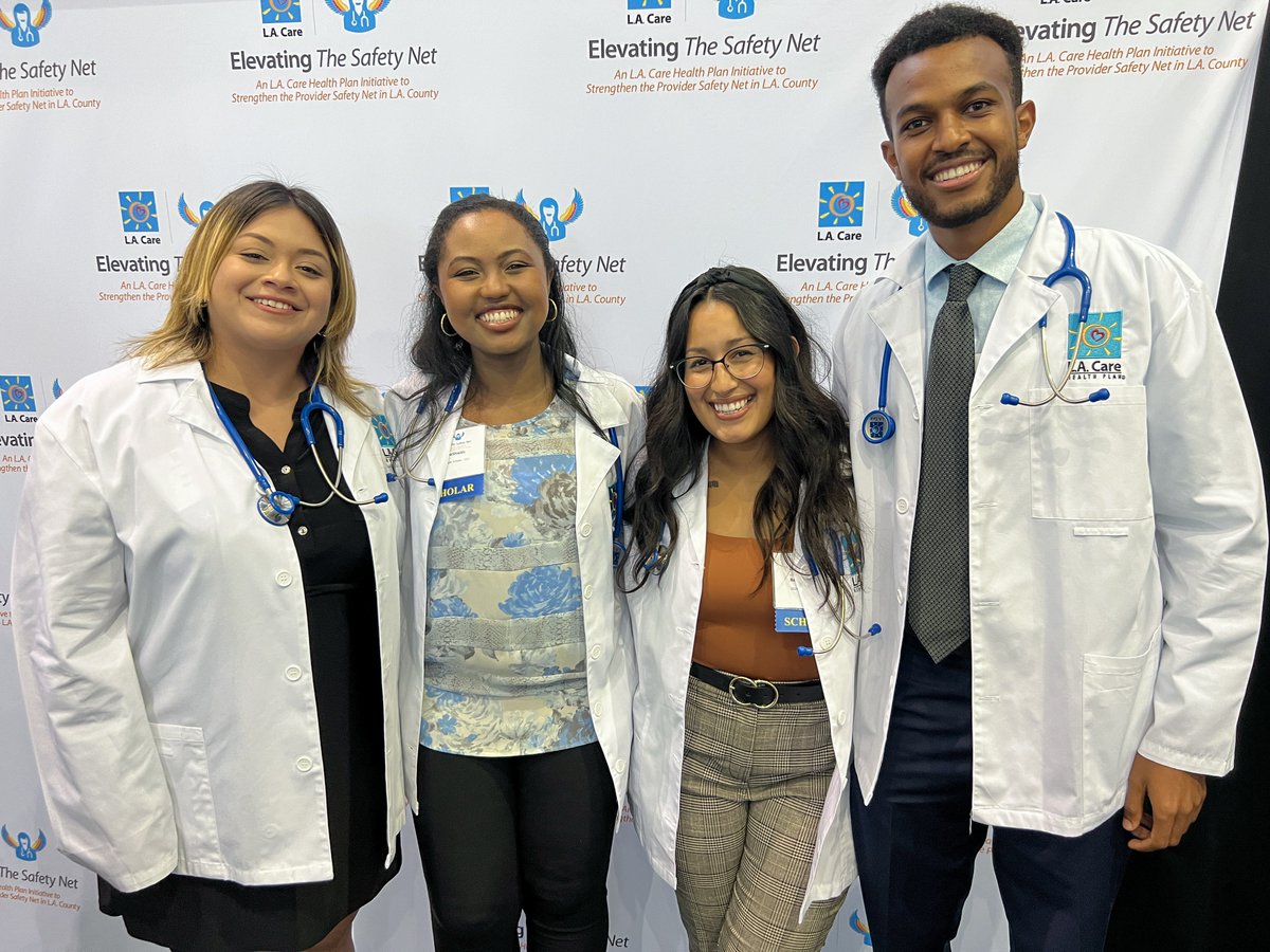 cdrewu's tweet photo. Thank you @LACareHealth Plan for awarding full medical school scholarships to 4 exceptional students from the inaugural class of CDUβs historic Four Year MD Program as part of their Elevating the Safety Net program! #ElevatingtheSafetyNet
https://t.co/uQemfKbmGA https://t.co/xd7sDGkKHs