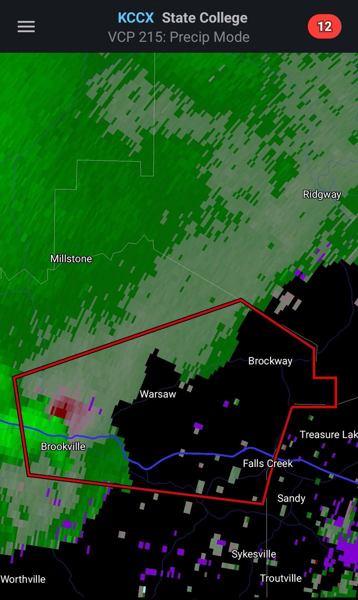 ChrisChasing91's tweet photo. 737 PM EDT Wed Jul 12 2023
The National Weather Service in Pittsburgh has issued a
* Tornado Warning for..
Central Jefferson County in west central Pennsylvania..
* Until 815 PM EDT.
* At 737 PM EDT, a severe thunderstorm capable of
producing a tornado
was located over Brookville https://t.co/TVzq7K3RJX