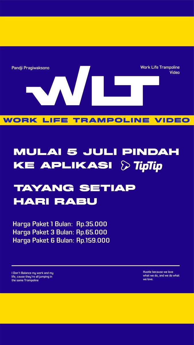 pandji's tweet photo. Ada yg ngikutin keramaian di twitter kmrn2 ga? Ketika seorang pemilik usaha kuliner mengaku bisnisnya dicontek sampe ke desain interiornya.
Nah di video #WorkLifeTrampoline kita akan bahas gmn cara melindungi ide elo.
Silakan tonton di app TipTip & berlangganan konten eksklusif gue di situ.