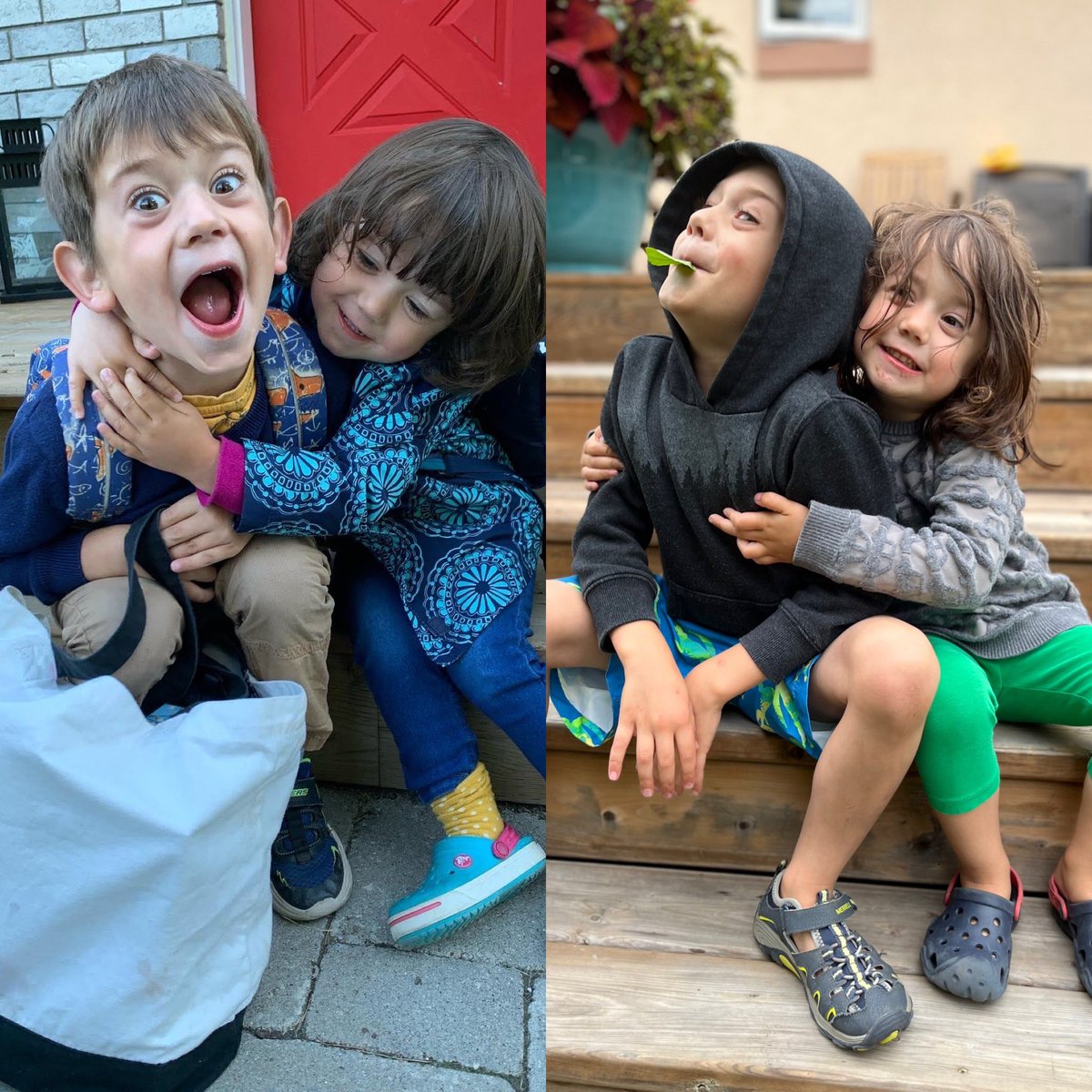 A very very belated first day of school vs a more recent photo