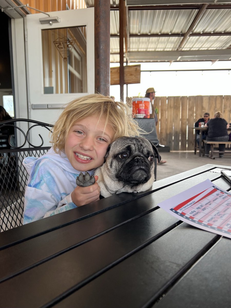 GeneralRoscoPUG's tweet photo. A5- Lyla makes everyone feel loved and special. She is so amazing! Here she is with my oldest! 
#pugtalk https://t.co/cQP0QtfBo9