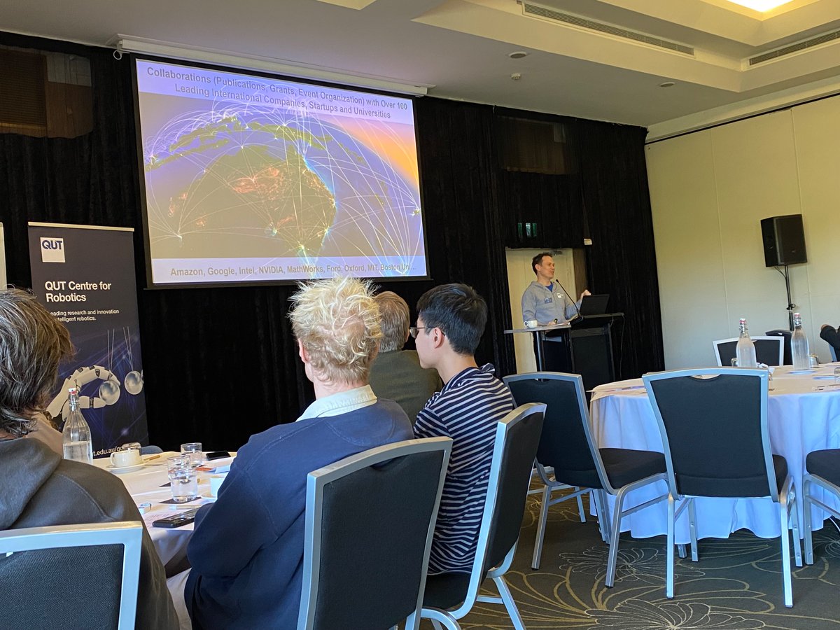 Our Joint Director @maththrills kicking off the @QUTRobotics mid year retreat at the beautiful @GoldCoastBureau. Looking forward to two days of fun, strategy, and good chats about robotics and a lot more! @DimityMiller @nikoSuenderhauf @krishanranaa @QUT