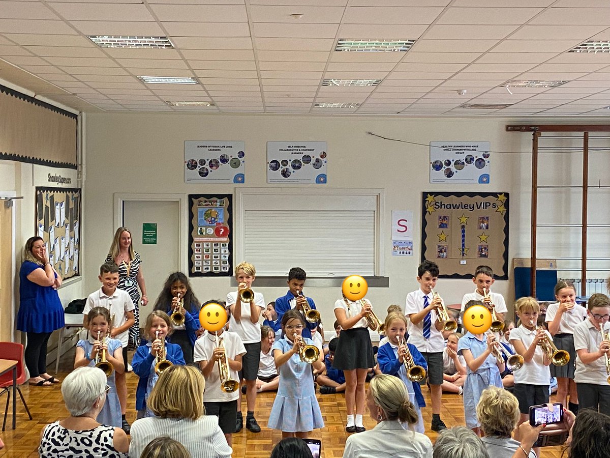 ShawleyPrimary's tweet photo. Year 3 and 4 were able to demonstrate their trumpet skills at the end of year concert for their parents. #LEOmusic https://t.co/dZGnZLsJTY
