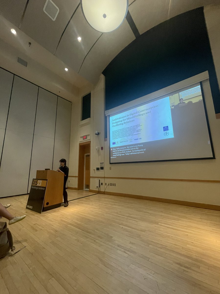 Nadia Campo Woytuk (@nadiacw) on Twitter photo <a href="/jooyoungparc/">Jooyoung Park</a> presenting super important work on digital contraception and how to design considering mixed feelings about these kinds of technologies 🙌🙌🙌 #dis2023 <a href="/jooyoungparc/">Jooyoung Park</a> presenting super important work on digital contraception and how to design considering mixed feelings about these kinds of technologies 🙌🙌🙌 #dis2023
