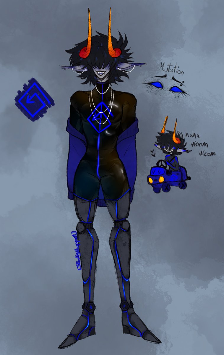 Spooky_Muppet_'s tweet photo. Have not posted in ages but! Have been hard working, here is my blue blood Indiana finally given a decent reference! 

|| tags ||
#homestuck #fantroll #commsopen #referencesheet #oc https://t.co/YQfNTmPFmZ