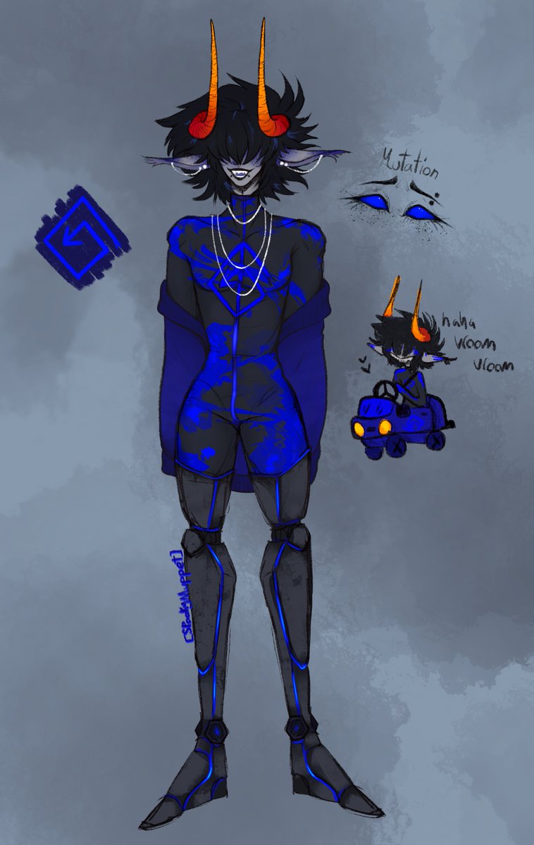 Spooky_Muppet_'s tweet photo. Have not posted in ages but! Have been hard working, here is my blue blood Indiana finally given a decent reference! 

|| tags ||
#homestuck #fantroll #commsopen #referencesheet #oc https://t.co/YQfNTmPFmZ