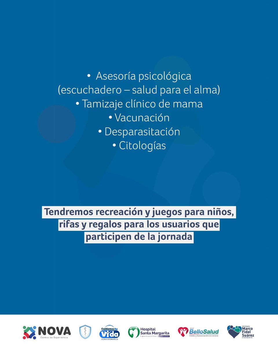 HospitalMFS's tweet photo. ¿Eres afiliado a SAVIA SALUD?
El próximo 15 de julio tendremos jornada de salud “Red NOVA en tu territorio” en el municipio de Girardota.
Conoce los servicios a los que puedes acceder ➡️➡️
UNIDOS fortalecemos la prestación de los servicios de salud.
Somos #RedNOVA 🤍 https://t.co/KpmK4UmeJ8