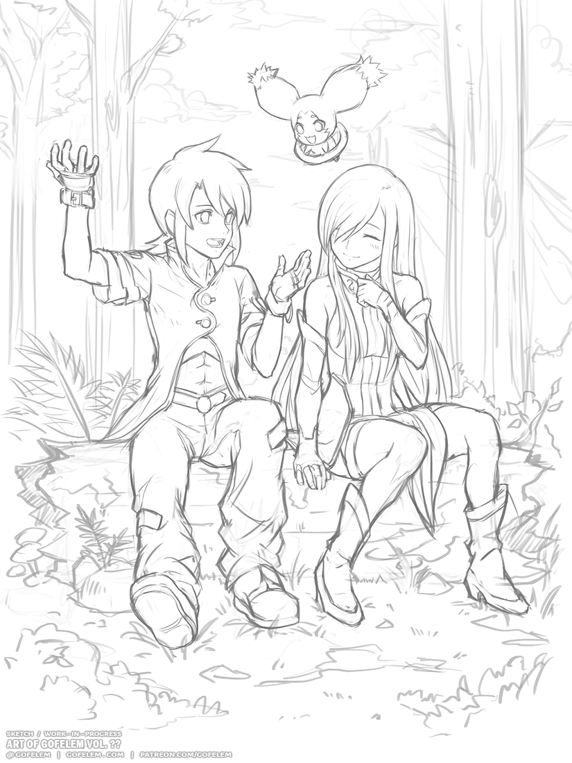 Luke, Tear, & Mieu sketch (˵'・ᴗ・`˵)  #TalesoftheAbyss #テイルズオブジアビス #jrpg