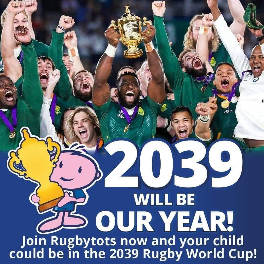 It might feel like a long time, but parents with 2 years olds, you can start joining us at our Rugbytots classes 😜😆 as the 2039 Rugby World Cup is coming!!! #RTMoreFun #Rugbytotsfamily