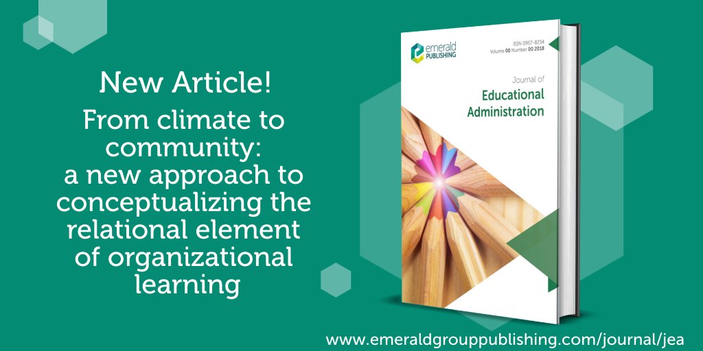 Emerald Quality Education (@emeraldedu) on Twitter photo 📢 JEA presents the newly published Special Issue article from 61.3: From climate to community: a new approach to conceptualizing the relational element of organizational learning! bit.ly/3ClOnME <a href="/JennKarnopp/">JRKarnopp</a> <a href="/WallsEdLead/">Jeff Walls</a>  #SpecialIssueArticle 📢 JEA presents the newly published Special Issue article from 61.3: From climate to community: a new approach to conceptualizing the relational element of organizational learning! bit.ly/3ClOnME <a href="/JennKarnopp/">JRKarnopp</a> <a href="/WallsEdLead/">Jeff Walls</a>  #SpecialIssueArticle
