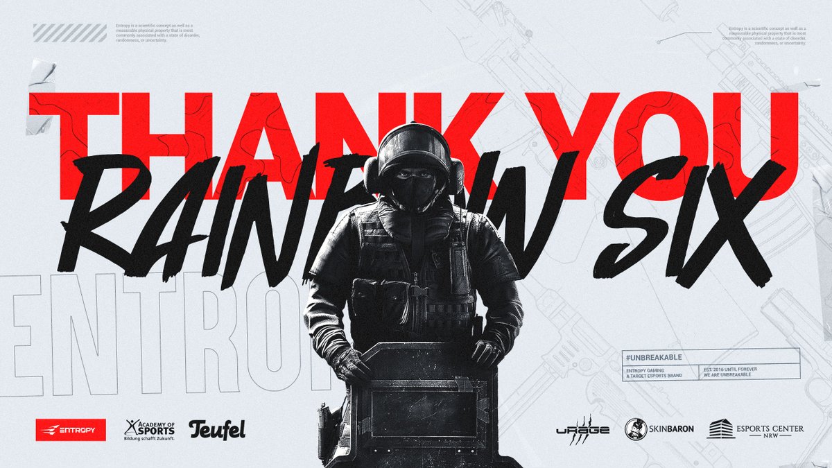 Vor fast zwei Jahren kehrten wir mit unserem PC-Team zurück in die #RainbowSixSiege-Szene. Heute heißt es leider Abschied nehmen, da die Spieler getrennte Wege gehen. Wir bedanken uns für die gemeinsame Zeit und wünschen euch nur das Beste! 🖤❤️