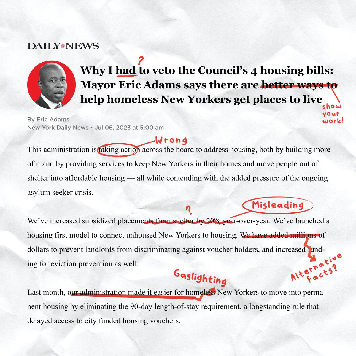 New York City Council (@nyccouncil) on Twitter photo .<a href="/NYCMayor/">Mayor Eric Adams</a>’s recent op-ed on his veto of Council legislation to address homelessness through improved access to CityFHEPS vouchers makes many misleading claims. We released an annotated version that fact checks the Mayor’s claims with links to citations.
council.nyc.gov/grading-mayor-… .<a href="/NYCMayor/">Mayor Eric Adams</a>’s recent op-ed on his veto of Council legislation to address homelessness through improved access to CityFHEPS vouchers makes many misleading claims. We released an annotated version that fact checks the Mayor’s claims with links to citations.
council.nyc.gov/grading-mayor-…