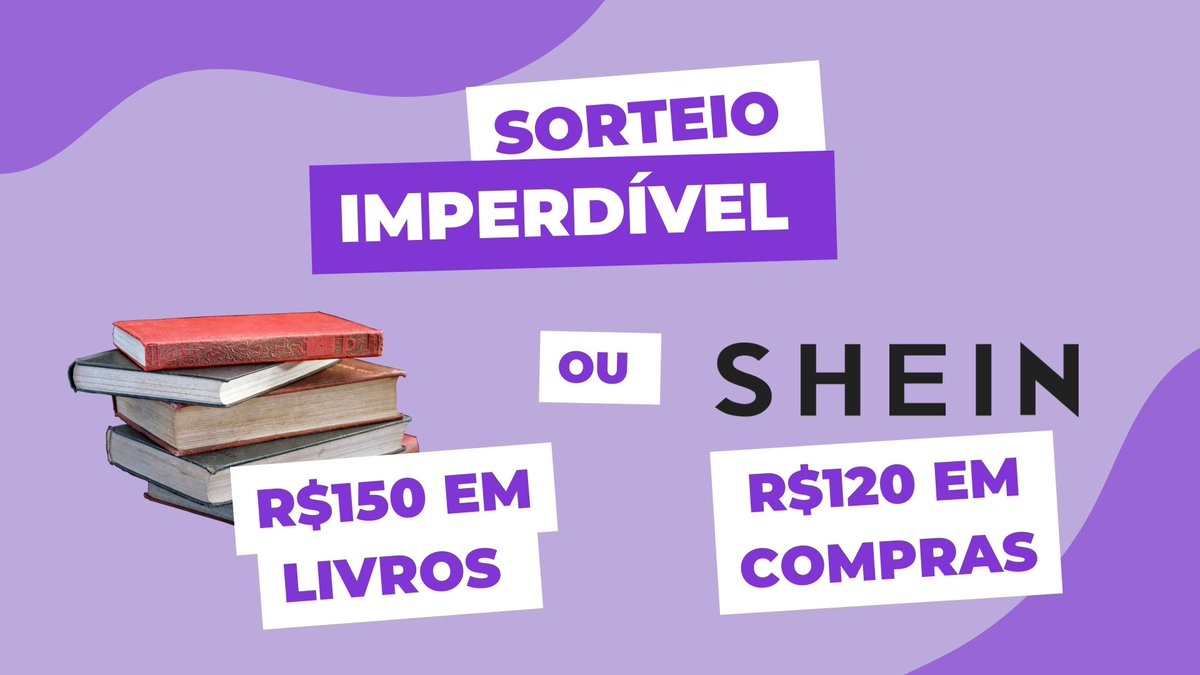 Momentos Literários 💜 (@moliterarios) on Twitter photo 💜 SORTEIO IMPERDÍVEL 💜
📚 O sorteado ESCOLHERÁ entre um dos PRÊMIOS: R$150 EM LIVROS DA WISHLIST OU R$120 EM COMPRAS NA SHEIN!!!
🟣 SEGUIR <a href="/moliterarios/">Momentos Literários 💜</a>
🟣 RT e FAV no TWEET FIXADO (ATUAL)
🟣 RT NESSE TWEET
🟣 COMENTE o prêmio desejado
🟪 RESULTADO: 16/07 💜 SORTEIO IMPERDÍVEL 💜
📚 O sorteado ESCOLHERÁ entre um dos PRÊMIOS: R$150 EM LIVROS DA WISHLIST OU R$120 EM COMPRAS NA SHEIN!!!
🟣 SEGUIR <a href="/moliterarios/">Momentos Literários 💜</a>
🟣 RT e FAV no TWEET FIXADO (ATUAL)
🟣 RT NESSE TWEET
🟣 COMENTE o prêmio desejado
🟪 RESULTADO: 16/07