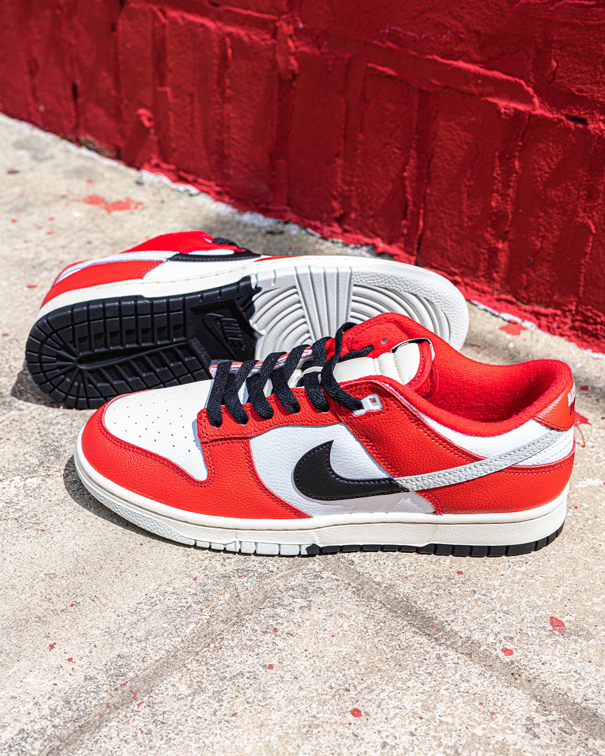 Nike Dunk low Chicago Split on feet., Dunk Low