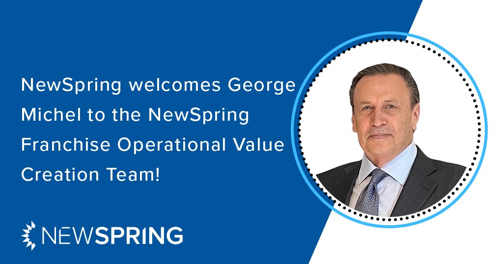 NewSpring is thrilled to welcome George Michel to the #NewSpringFranchise Operational Value Creation Team! His experience in executive-level positions will help NewSpring portfolio companies achieve operational excellence as they execute on their growth plans.
