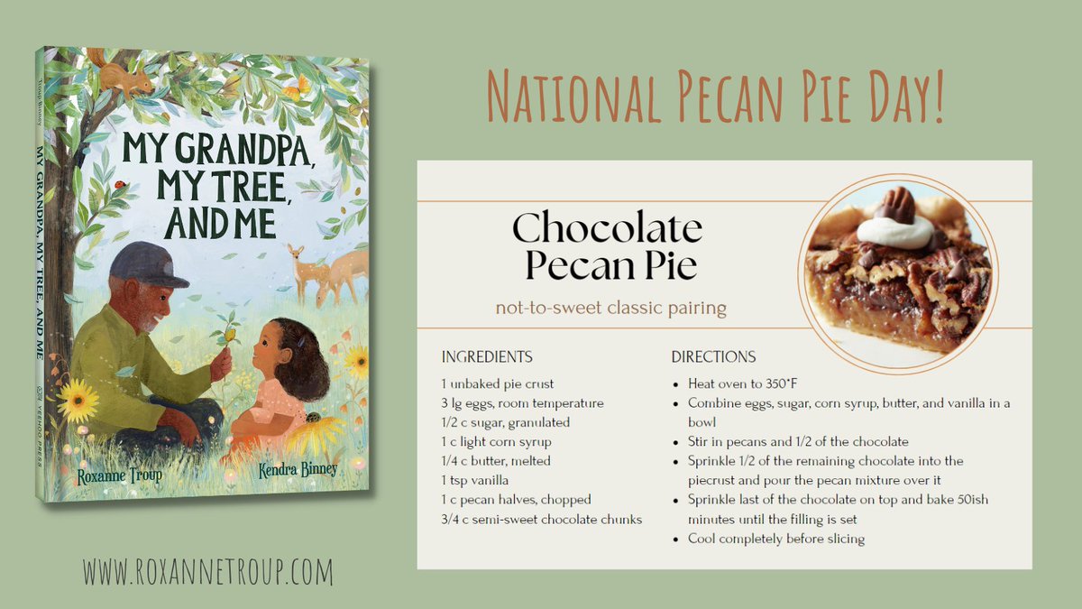 It's National #PecanPieDay! Celebrate with a good book and your favorite slice.

#agriculture #family #foodliteracy #agintheclassroom #stem
@YeehooPress