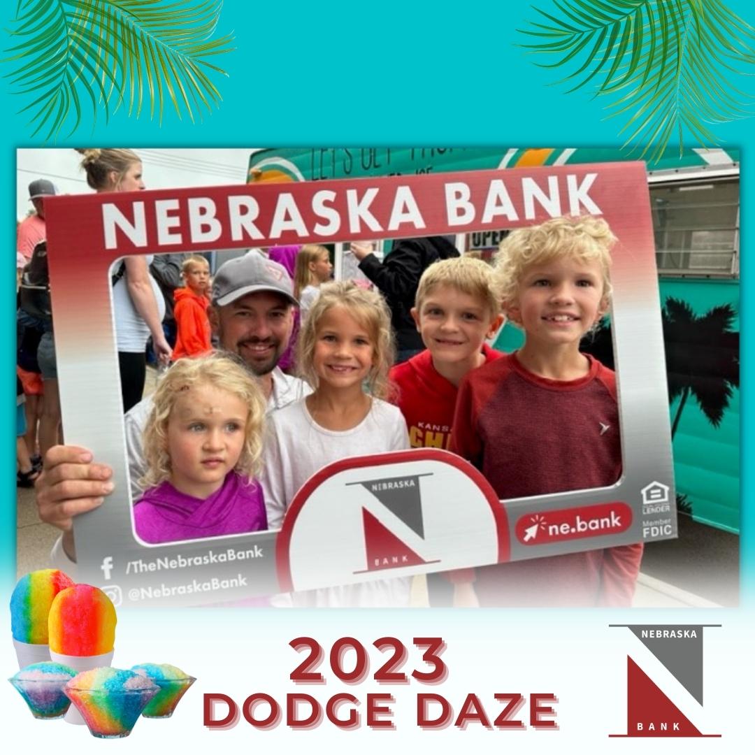 NebraskaBank's tweet photo. Thanks to all that stopped by NEBRASKA BANK during @dodgedaze 😎 We had a great crowd and tasty snow cones🍧! We have some fantastic photos to share! Congrats also goes to Allen Maresh as the proud new owner of a Masterbuilt Smoker! Until next year! #NEbank #DodgeDaze https://t.co/tq9HAvbzFP