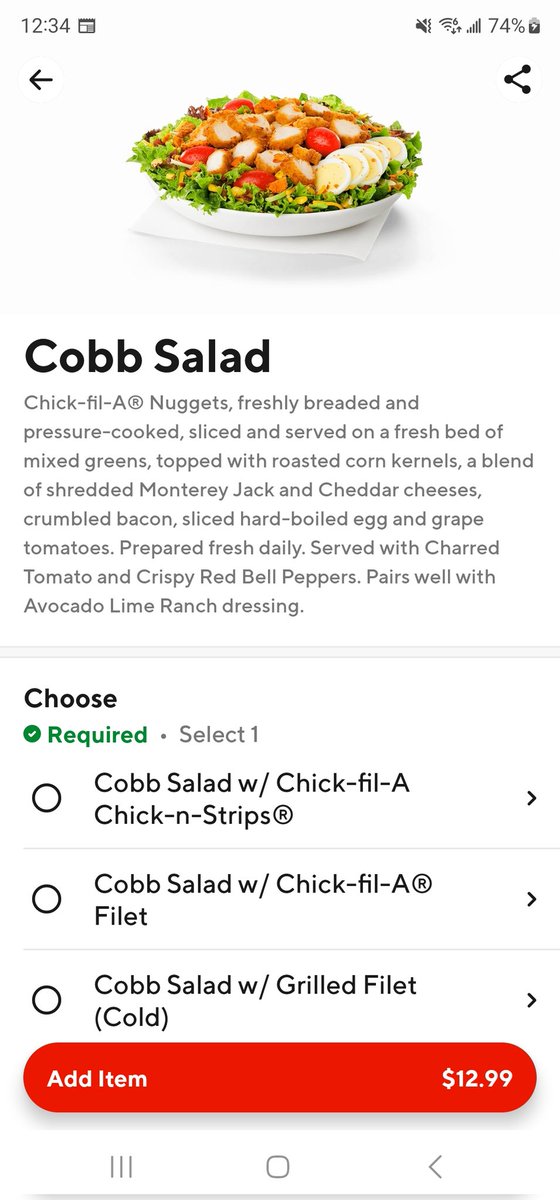 GeneralMufia's tweet photo. @_CharlieBarley just so you know, chic-fil-a has COBB salad https://t.co/ncD5myRUGv