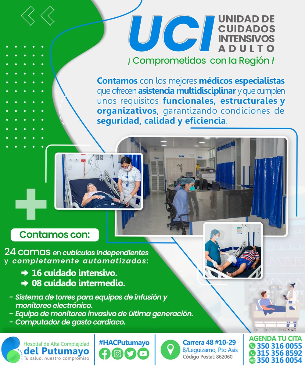 En nuestro Hospital De Alta Complejidad Del Putumayo se realizan una serie de intervenciones, que incluye un equipo multidisciplinario  para la toma de decisiones, tecnologías de monitoreo fisiológico y estrategias terapéuticas complejas que permiten brindar una atención integral