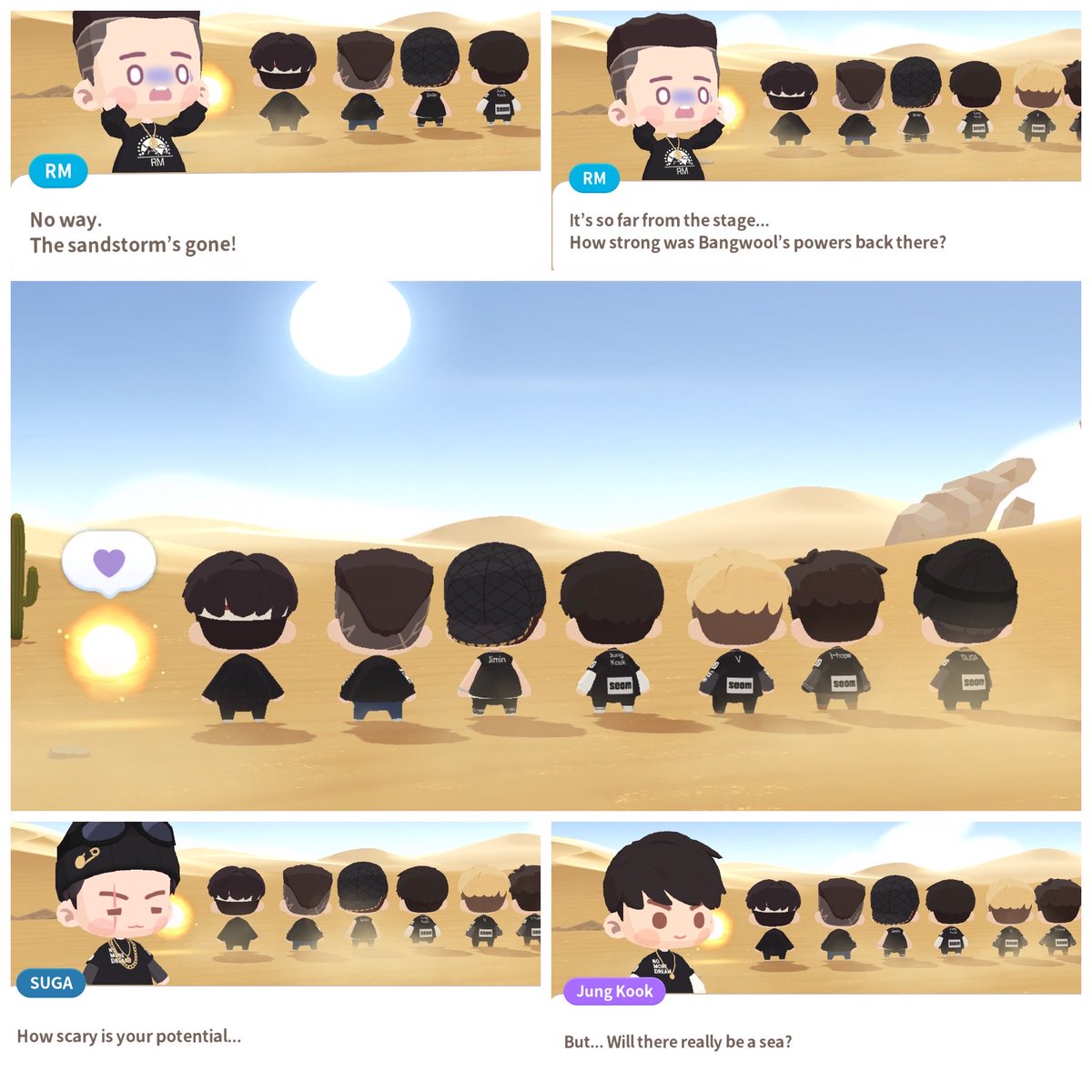 BTS4AllAges's tweet photo. Spoiler Alert! The new storylines are so precious and have me smiling everyday. We are reliving events large and small that BTS &amp; ARMY have shared. I am glad our name didn’t turn out to be Bangwool instead of ARMY. LOL💜 #BTS #BTSARMY  #Bangwool #BTSIsland https://t.co/JK8xtRi8dm
