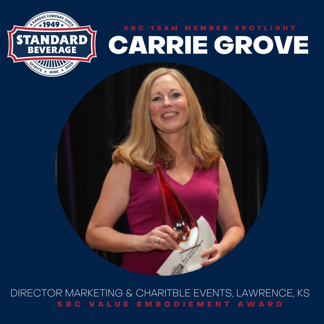 SBCKansas's tweet photo. Today we raise a glass to our 2022 SBC Value Embodiment Co-Recipient Award Winner, Carrie Grove! Carrie is our Director of Marketing &amp; Charitable Events out of our Lawrence market. Cheers to you, Carrie and all of our hardworking #SBCKansas team members! https://t.co/5h6OjrSdor