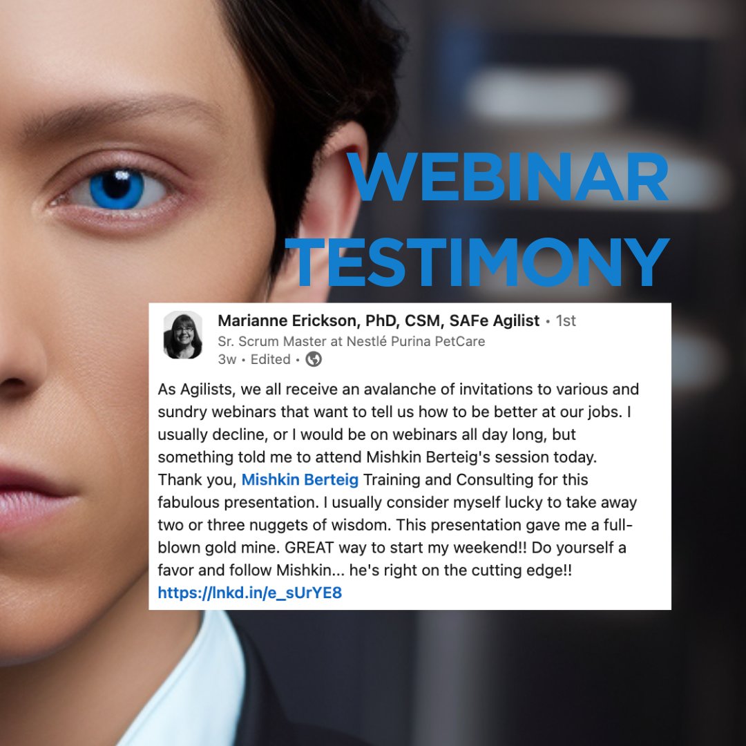 'I usually consider myself lucky to take away two or three nuggets of wisdom. This presentation gave me a full-blown gold mine.' Read Marianne's incredible testimony and register to the webinar now bit.ly/3Ocsnuk #Testimonial #Wednesday #AI #webinar