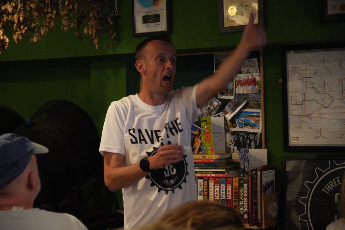 James Shorney of <a href="/ThreeEngineers/">Three Engineers Brewery</a> Brewery at the <a href="/DrapersArmsBris/">Drapers Arms Bristol</a> fundraising event.