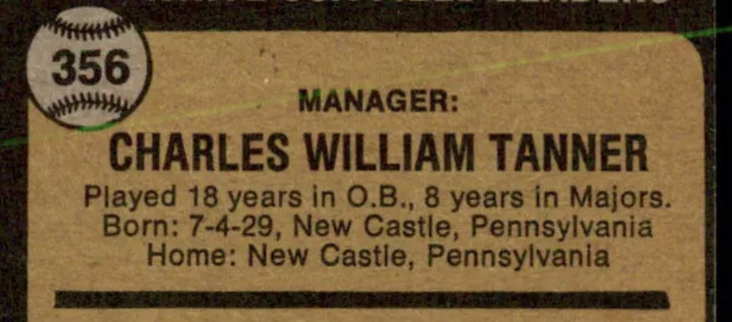 1973Topps's tweet photo. Happy July 4th Birthday to Chuck Tanner who managed #whitesox #LetsGoBucs #ForTheA https://t.co/EHZrZHnIj6