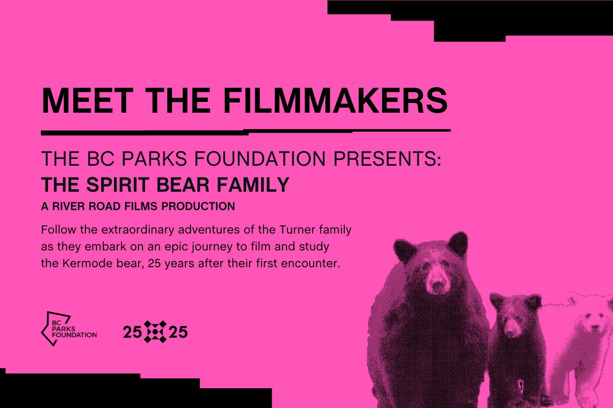 bcparksfdn's tweet photo. Join us for Meet The Filmmakers: Summer Edition, where we'll be featuring The Spirit Bear Family, along with Trusting Bears, both River Road Films productions!⁠ ⁠ 

Reserve your free ticket by going to the link below.

https://t.co/Y0bzz7I52D https://t.co/Vjmk2x3Da2