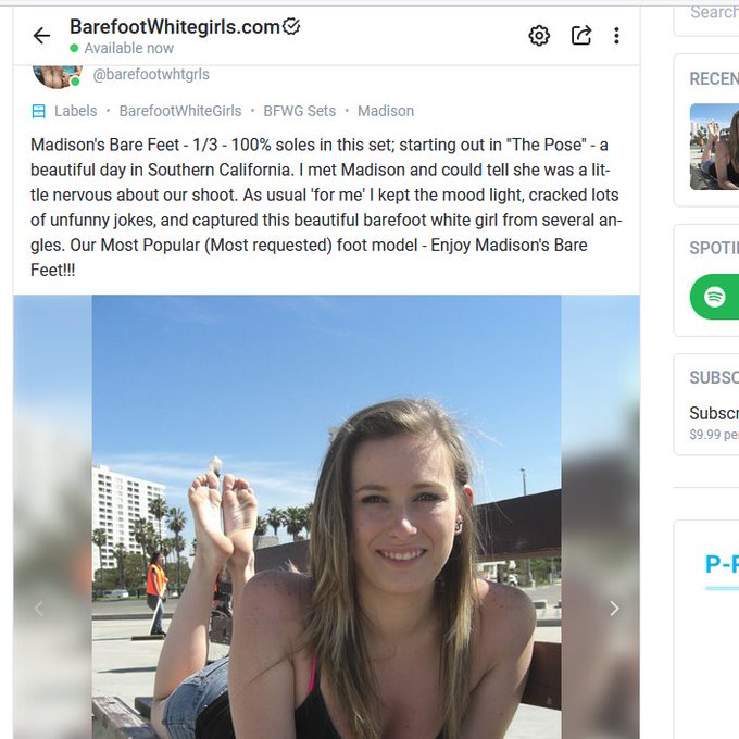 RT if you love barefoot white girls  new set released today - Madison's Bare Feet 1/3 :: our most popular<a href="/tag/beachvolleyball"class="tags"><span>#beachvolleyball</span></a><a href="/tag/tokyo2020"class="tags"><span>#tokyo2020</span></a>
