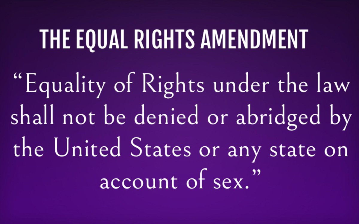 “Equality of Rights under the law shall not be denied or abridged by the United States or any state on account of sex.”
Congress must immediately recognize the #ERA and pass the following U.S. House and Senate resolutions: Sign4ERA | Sign Petition: sign4era.org