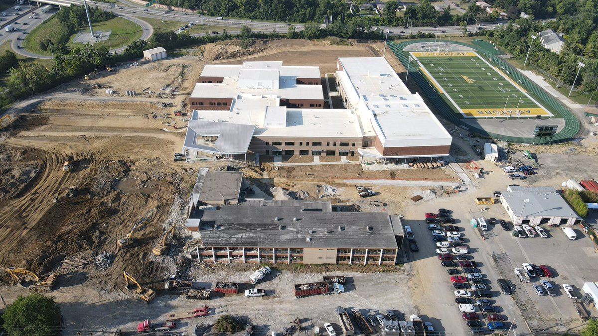 The (slow) big reveal is occurring at the Junior High site as work continues to demolish the old building making way for our new Junior High!