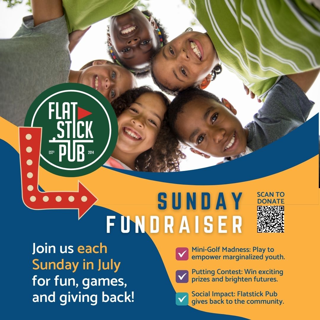 BelieveInMeFdtn's tweet image. Swing into action! Join us at @FlatstickPub from 1 pm-4 pm for the Sunday Fundraiser, where mini-golf meets community support. Let's make a lasting impact on the lives of marginalized youth! ⛳️🌟 #BelieveInMe #Flatstick Visit hubs.la/Q01W9vl10 for more info.