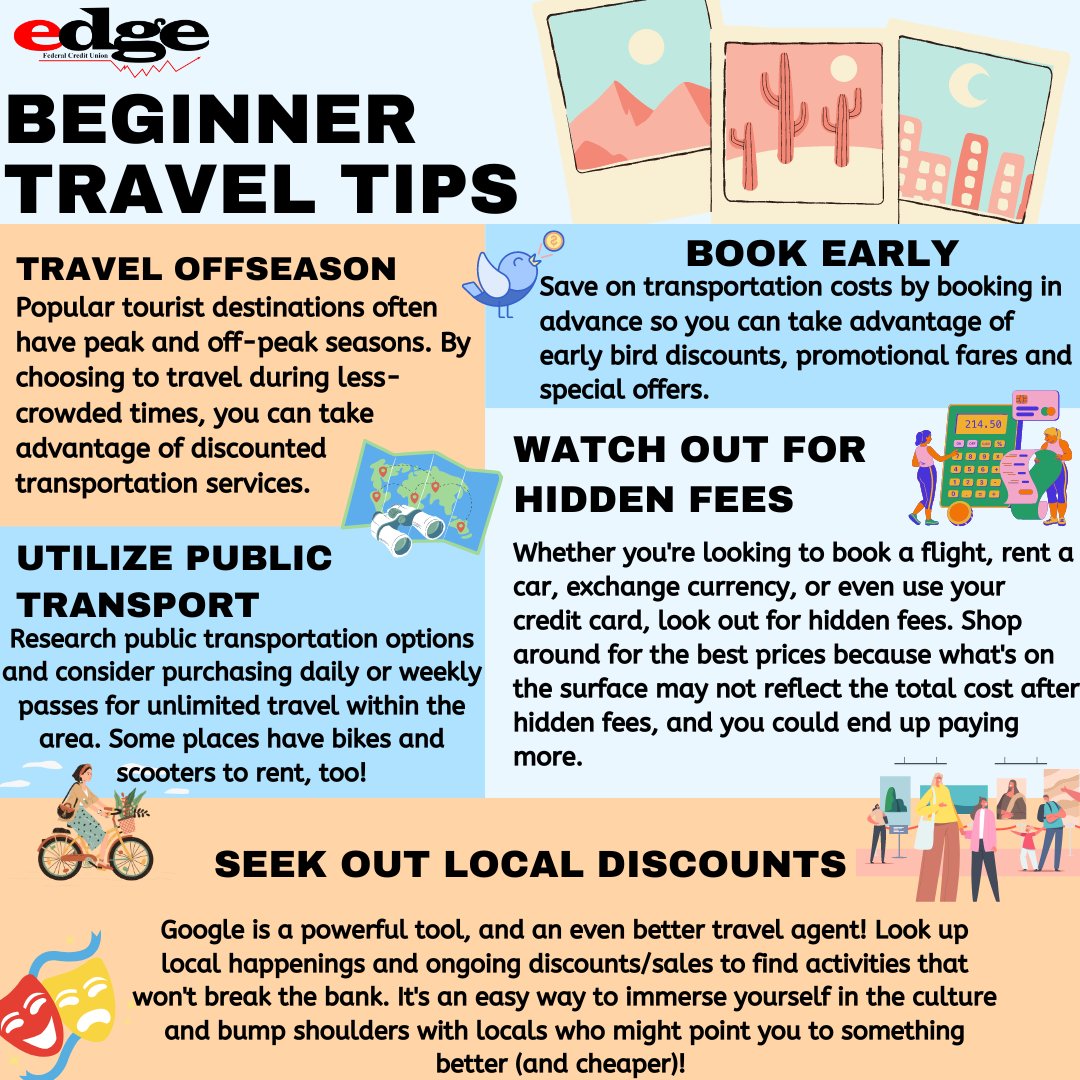 EdgeFCU's tweet image. Thinking about booking your next adventure? We’ve got some tips to help you save money for the really important stuff: food!