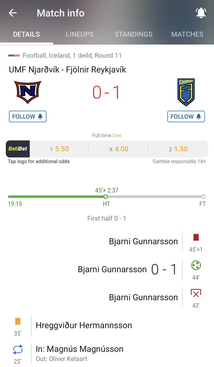 Hann Bjarni á þennan leik…….