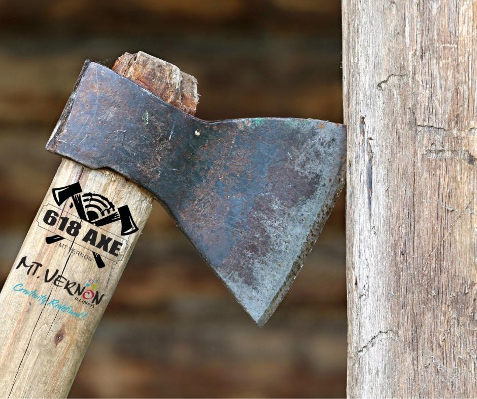 EnjoyMtVernon's tweet photo. Looking for something fun to do this weekend? Axe throwing at 618 Axe starts at 5pm on Friday and noon on Saturday. https://t.co/MHEFyUOCnG