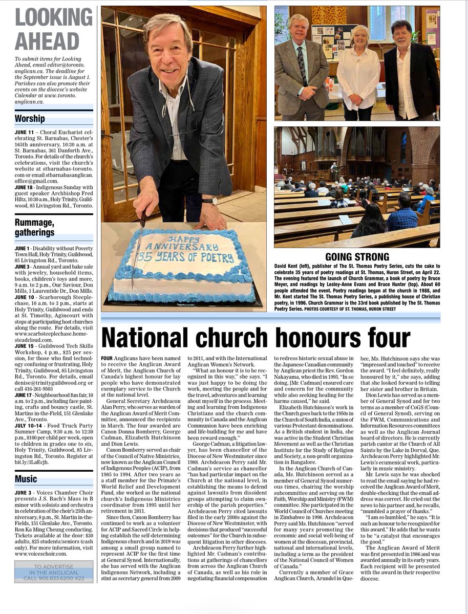 ProfessorPeter's tweet photo. Friends and colleagues show how poets and Anglicans lead the way for arts and culture @georgiancollege https://t.co/mOsaObmDis