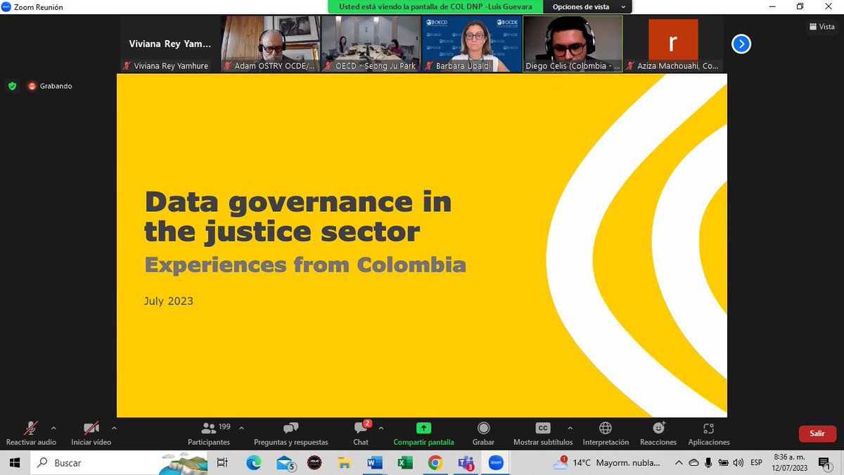 DNP_Colombia's tweet photo. 🌐Hoy, en el marco del apoyo de la @OECD para la transformación digital de la justicia en Marruecos, el subdirector de Justicia del #DNP, @DiegoCelisC,  compartió las experiencias adquiridas por Colombia en el ámbito de la gobernanza de datos del sector justicia. https://t.co/AL3ULhI19l